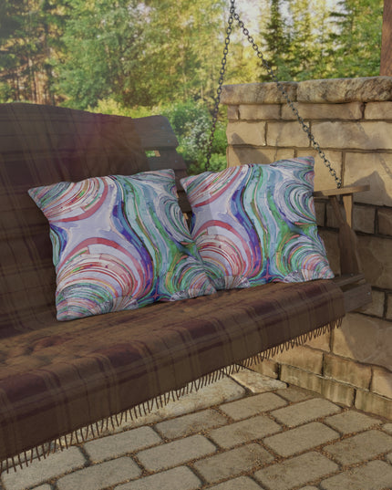 Uzi Spiral Pastels Outdoor Pillow, 18" x 18"
