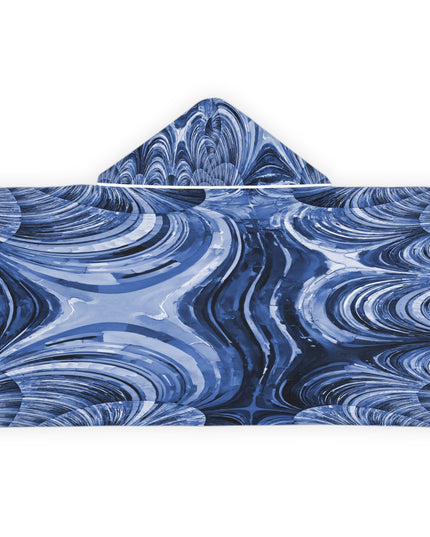 Uzi Spiral Deep Blue Youth Hooded Towel, 24" x 48"