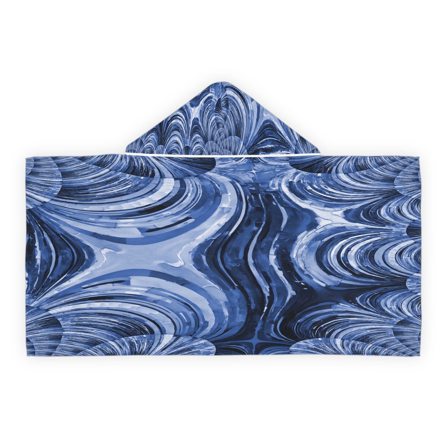 Uzi Spiral Deep Blue Youth Hooded Towel, 24" x 48"