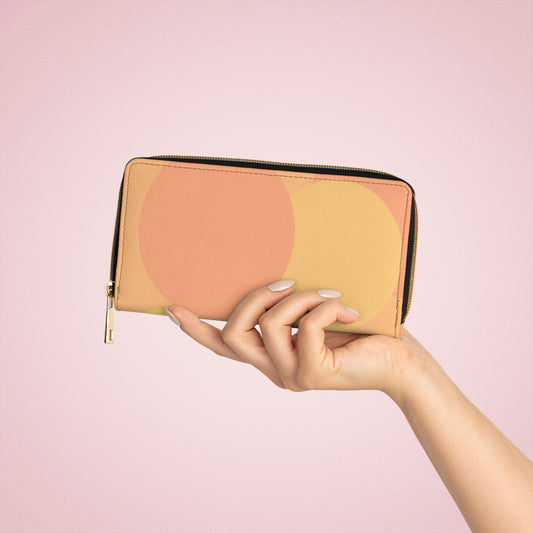 Pastel Bright Oranges Patches Elegant Abstract Zipper Wallet - Stylish & Functional Accessory for Everyday Use