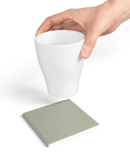 Olive Star-crossed Bodies Square Ceramic Coaster, 4" x 4"