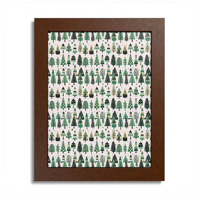 Mini Vintage Green Trees Framed Poster, Multi-Color, 8" x 10"