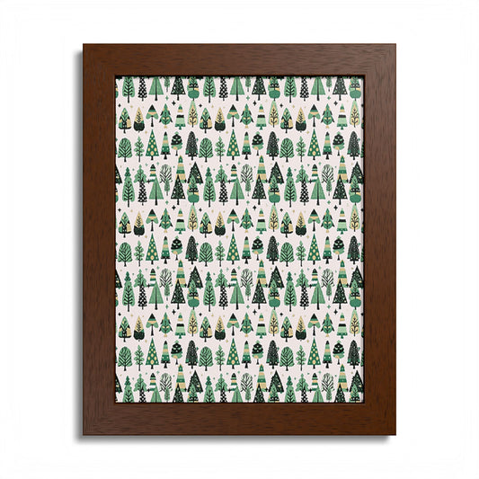 Mini Vintage Green Trees Framed Poster, Multi-Color, 8" x 10"