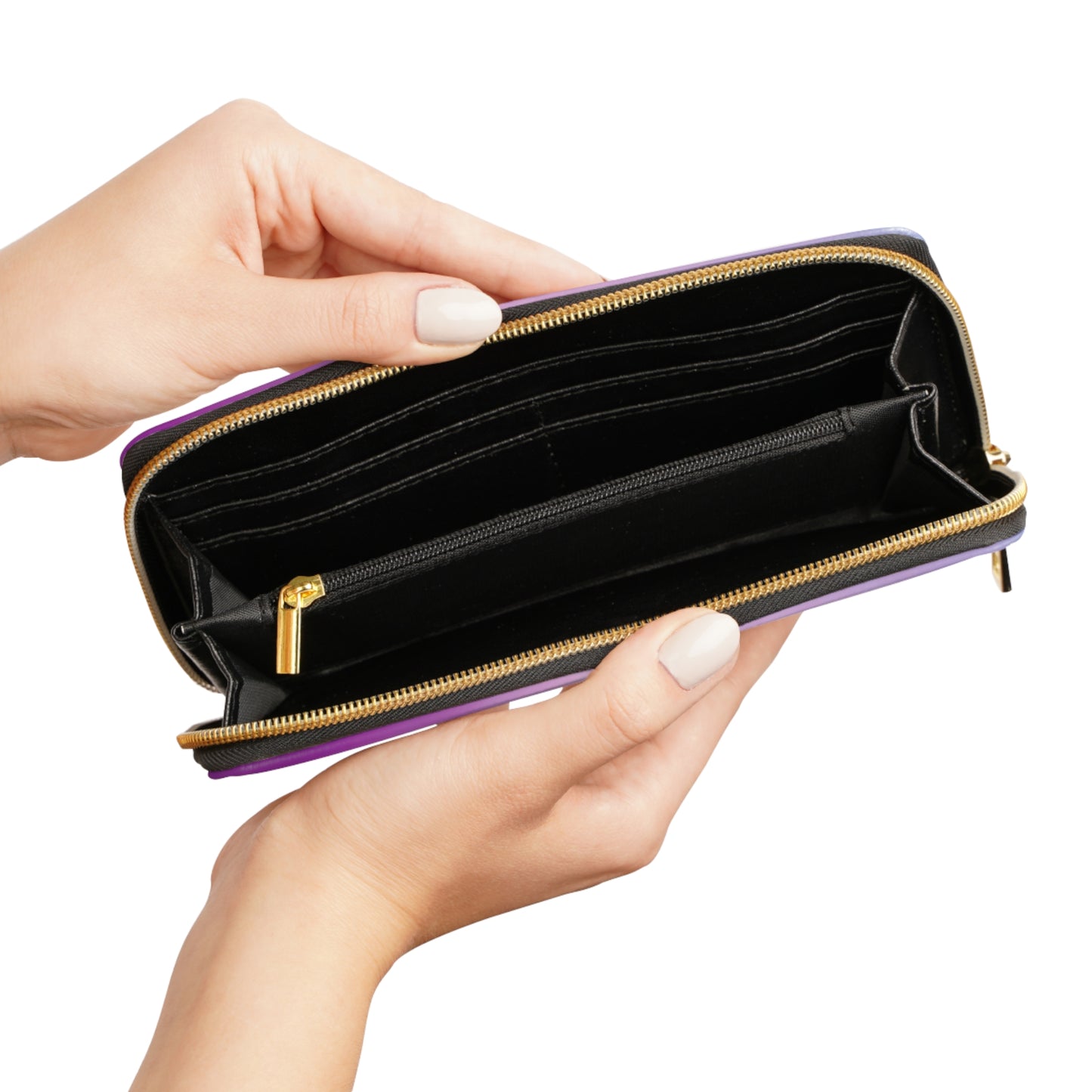 Dark Blue Green Sea Purple Fog Elegant Abstract Zipper Wallet - Stylish & Functional Accessory for Everyday Use