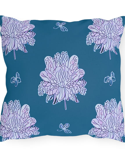 Lavender Floral Butterflies 16" x 16" Outdoor Pillow