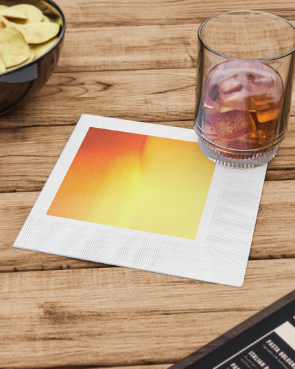 Phoenix Fade White Coined Napkins, 6.5" x 6.5"