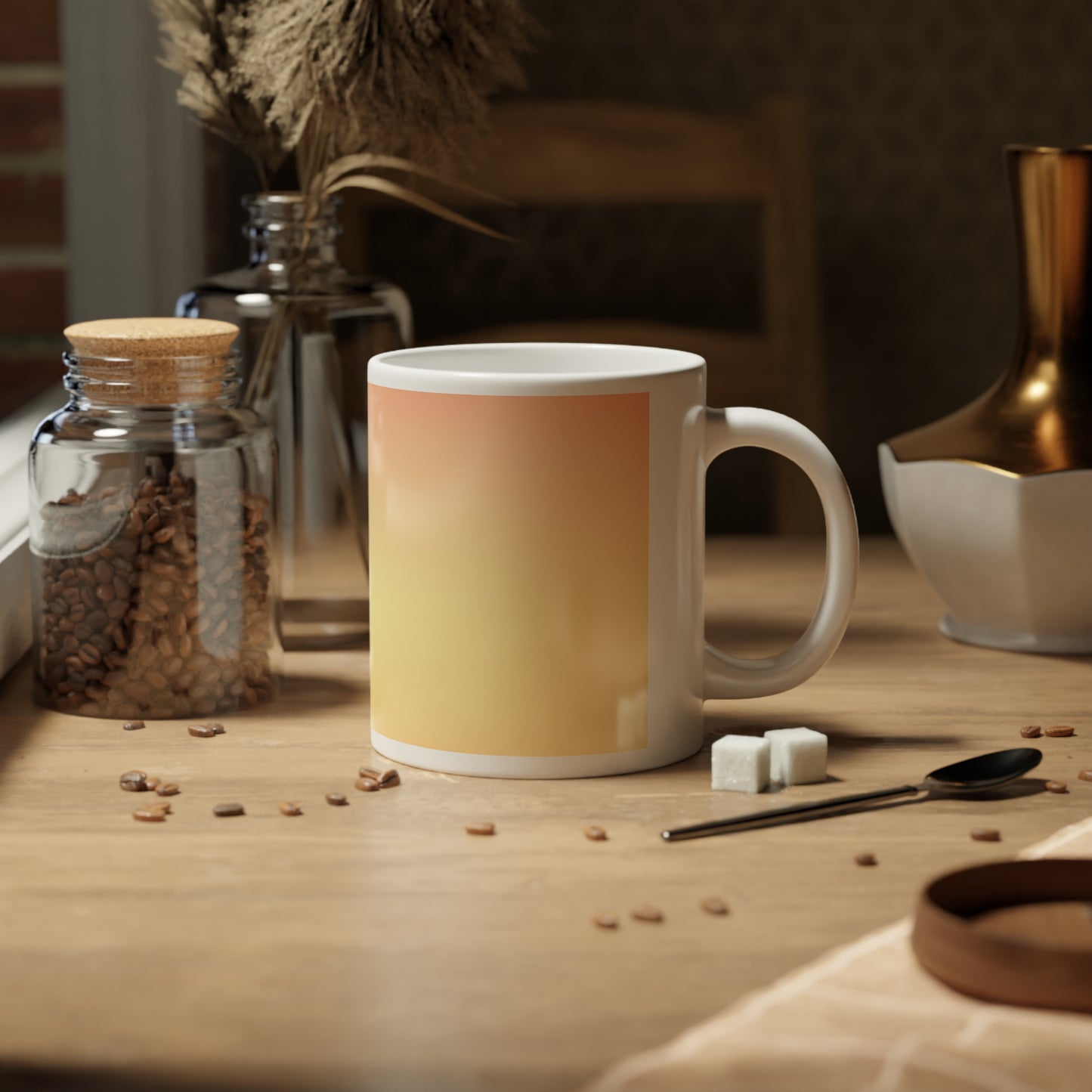 Hot Peach Fade 20 oz White Glossy Jumbo Mug