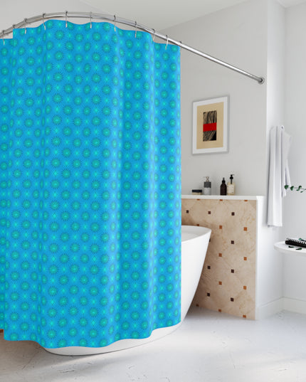 Light Blue Star-crossed Bodies Shower Curtain, 71" x 74"