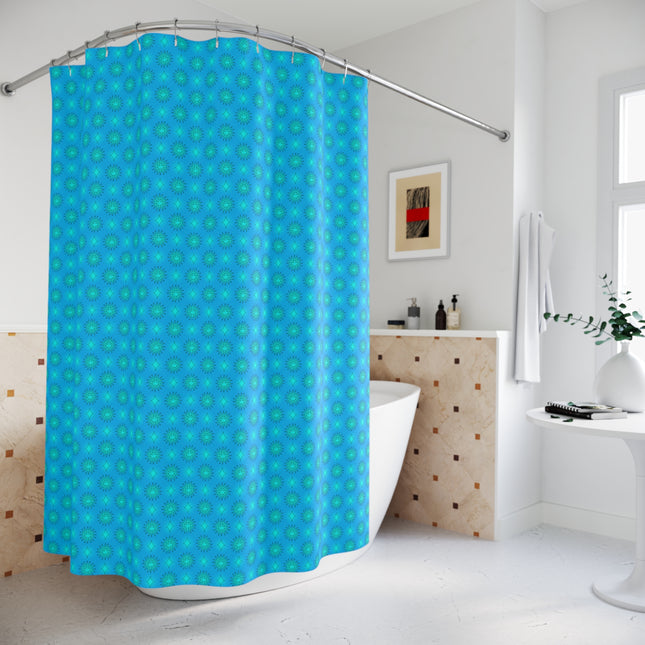 Light Blue Star-crossed Bodies Shower Curtain, 71" x 74"