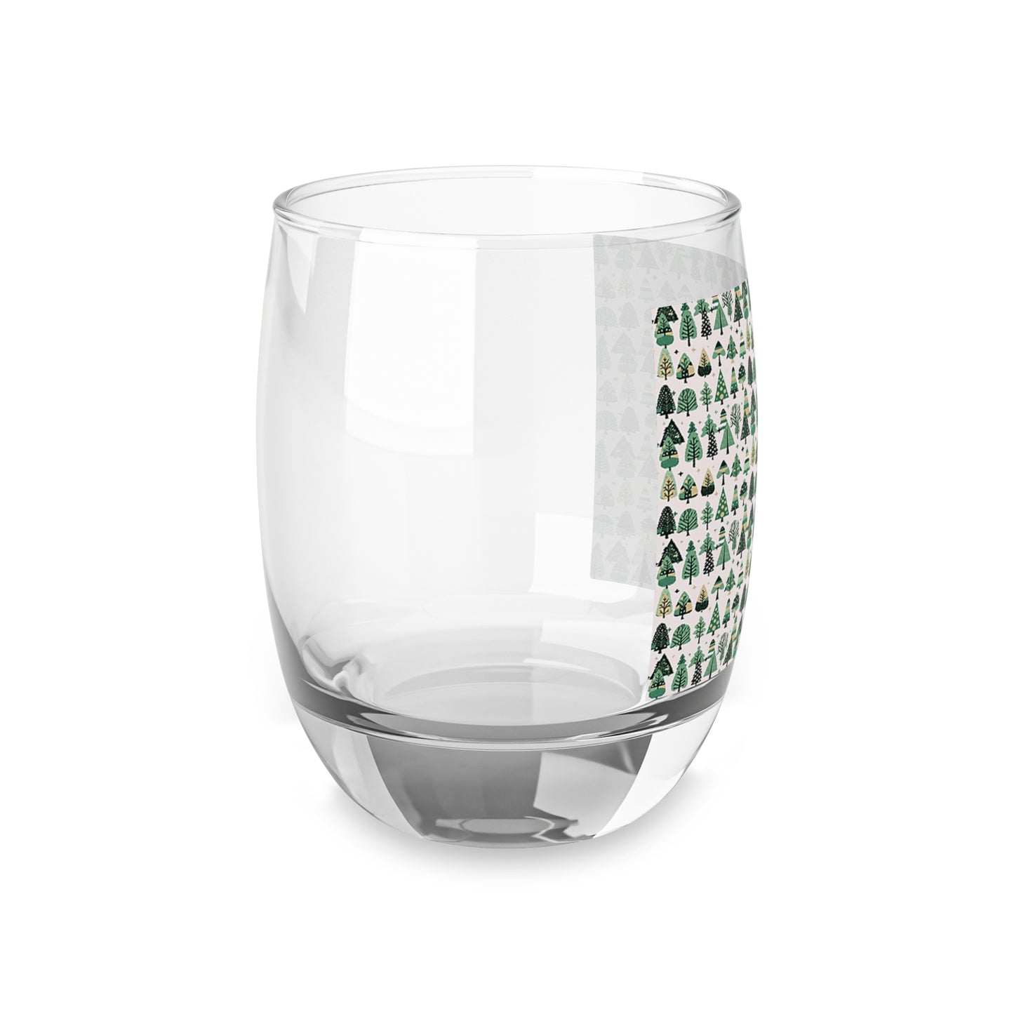 Mini Vintage Green Trees Whiskey Glass, 6 oz