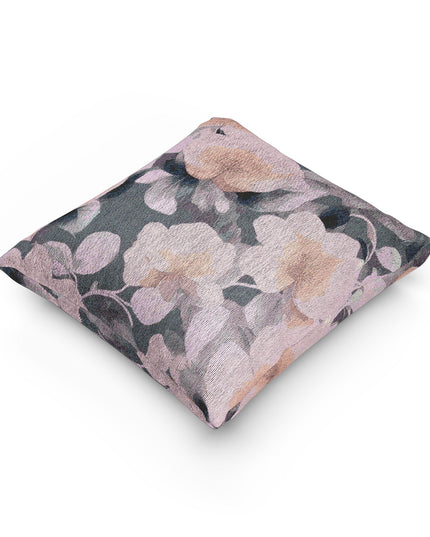Peach Florals Woven Pillow, 17" x 18"
