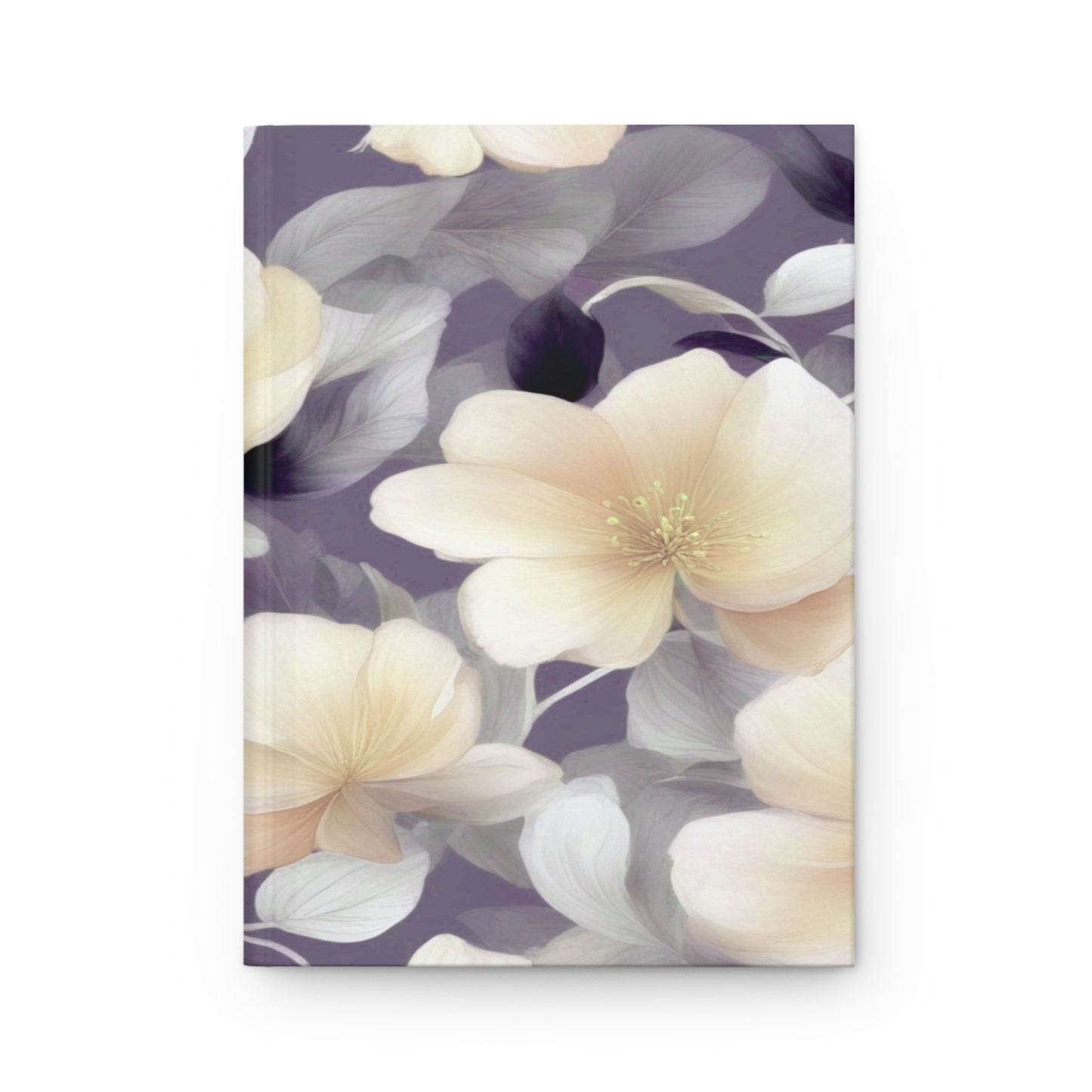 White Blush Floral Bunch Hardcover Journal Matte with 150 lined pages, 5.75" x 8"