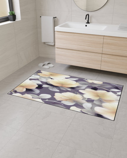White Blush Floral Bunch Heavy Duty Floor Mat, 36" x 60"