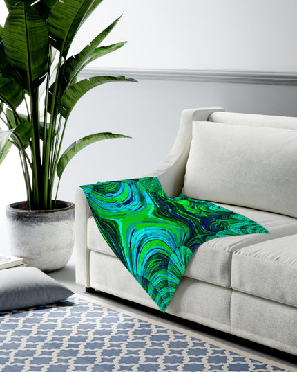 Uzi Spiral Blue Green Baby Swaddle 30″×40″ Blanket