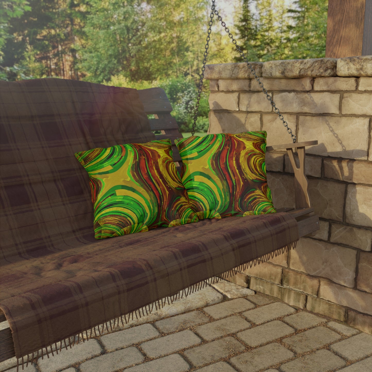 Uzi Spiral Beta Outdoor Pillow, 16" x 16"