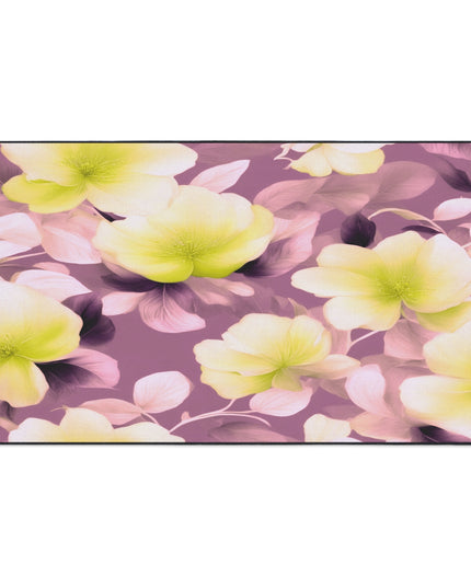 Lemon Blossom Floral Bunch Heavy Duty Floor Mat, 36" x 60"