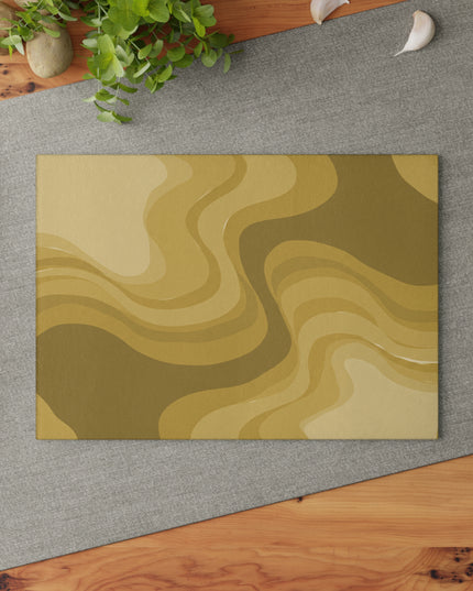 Brown Wavey 8" x 11" Glass Cutting Board