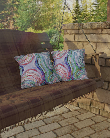 Uzi Spiral Pastels Outdoor Pillow, 16" x 16"