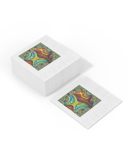 Uzi Spiral Alpha White Coined Napkins, 4.8" x 4.8"
