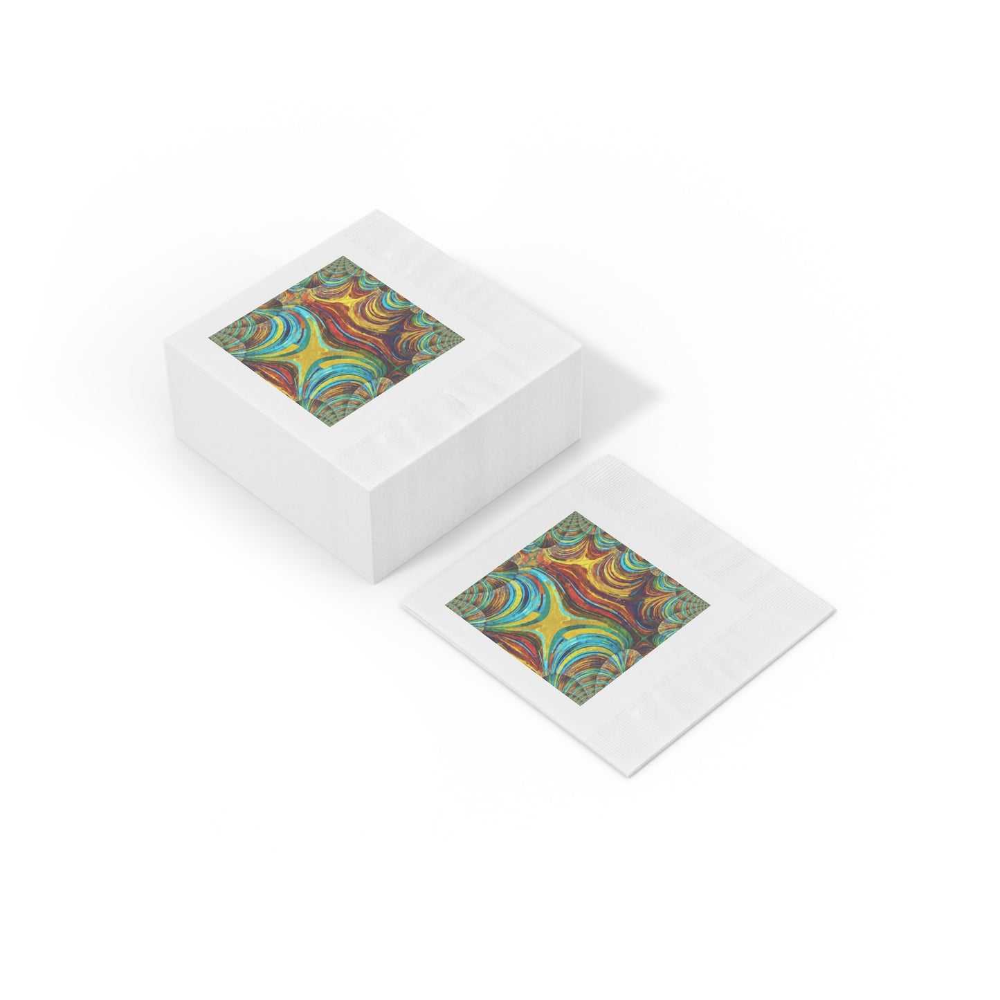Uzi Spiral Alpha White Coined Napkins, 4.8" x 4.8"