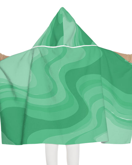 Mint Green Wavey Youth Hooded Towel, 24" x 48"