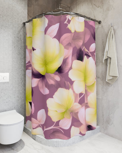 Lemon Blossom Floral Bunch Shower Curtains, 71" x 74"