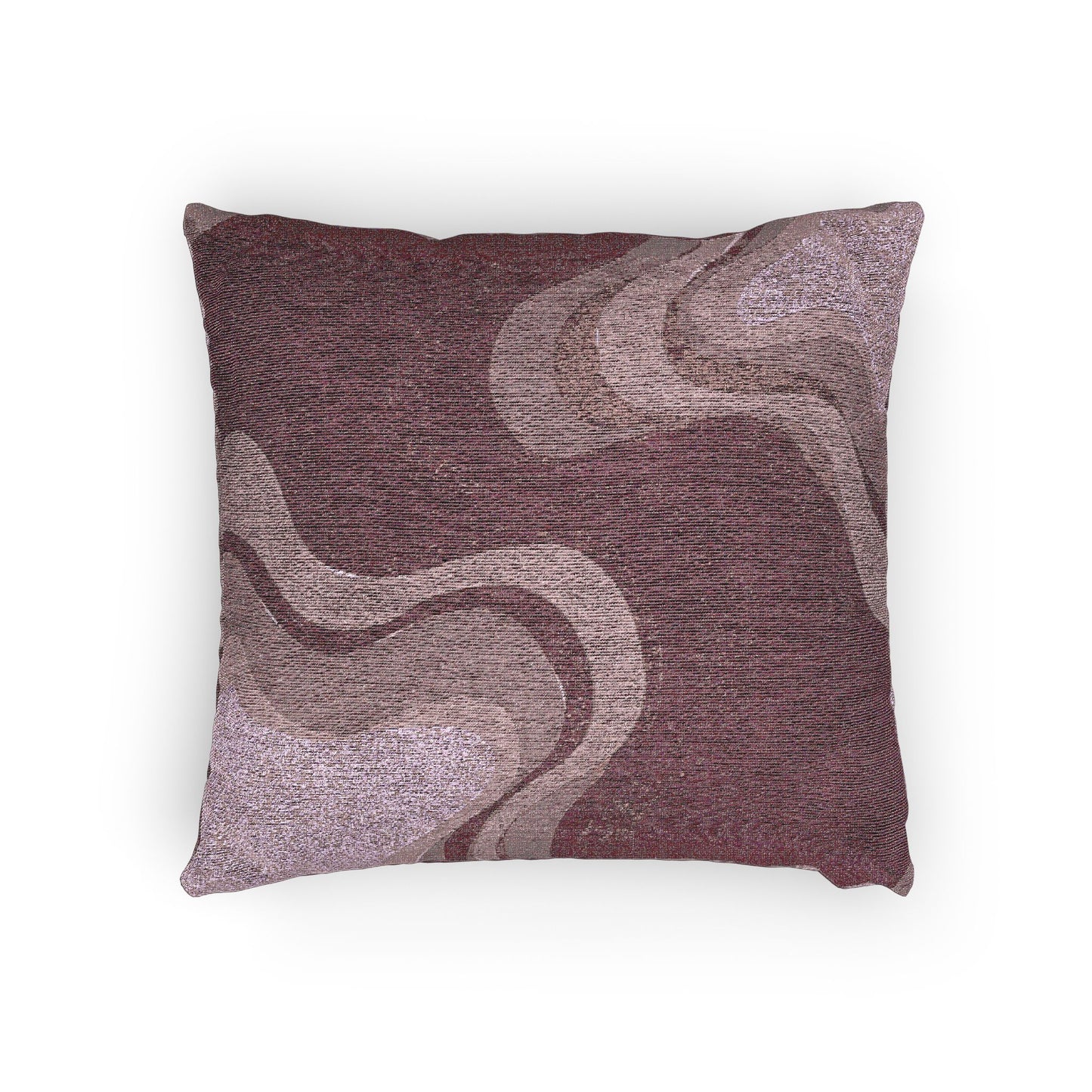 Pinky Mauve Wavey Woven Pillow, 17" x 18"