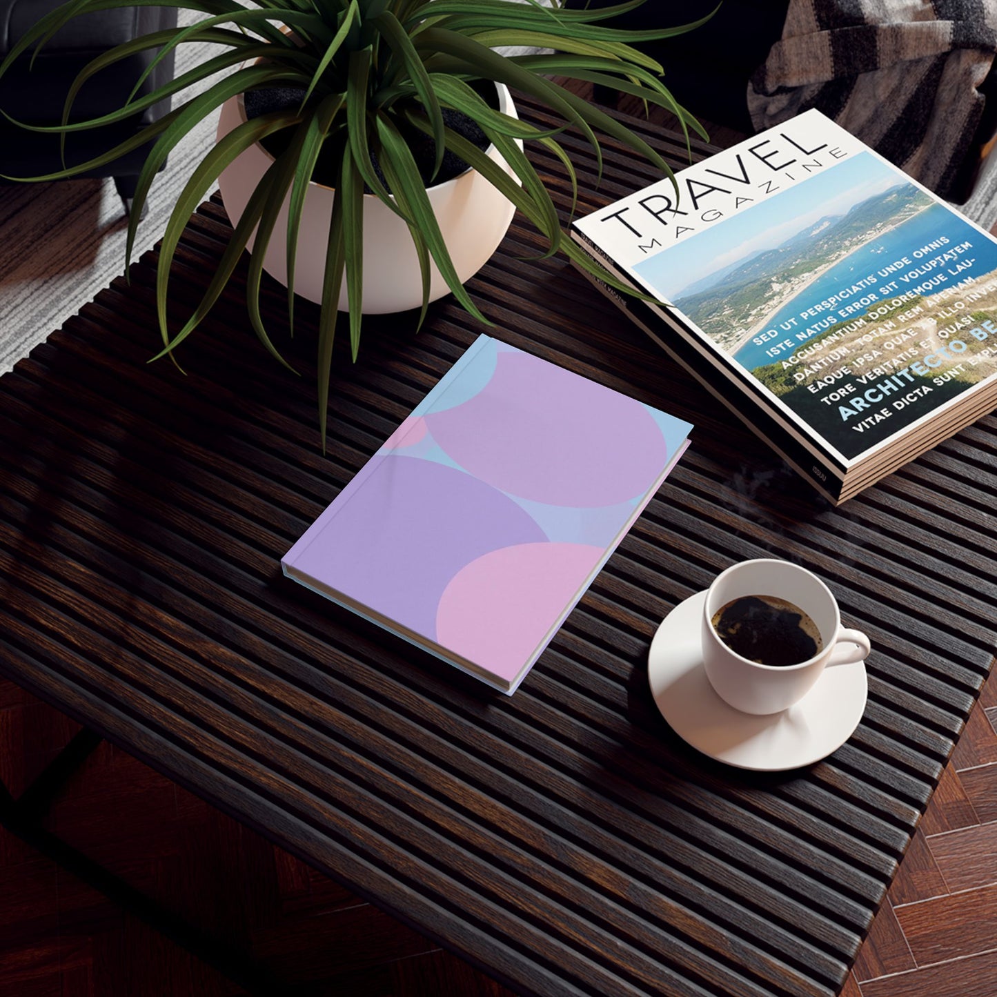 Pastel Purple and Mauve Patches 5.2" x 7.4" Hard Backed Journal with 128 blank pages