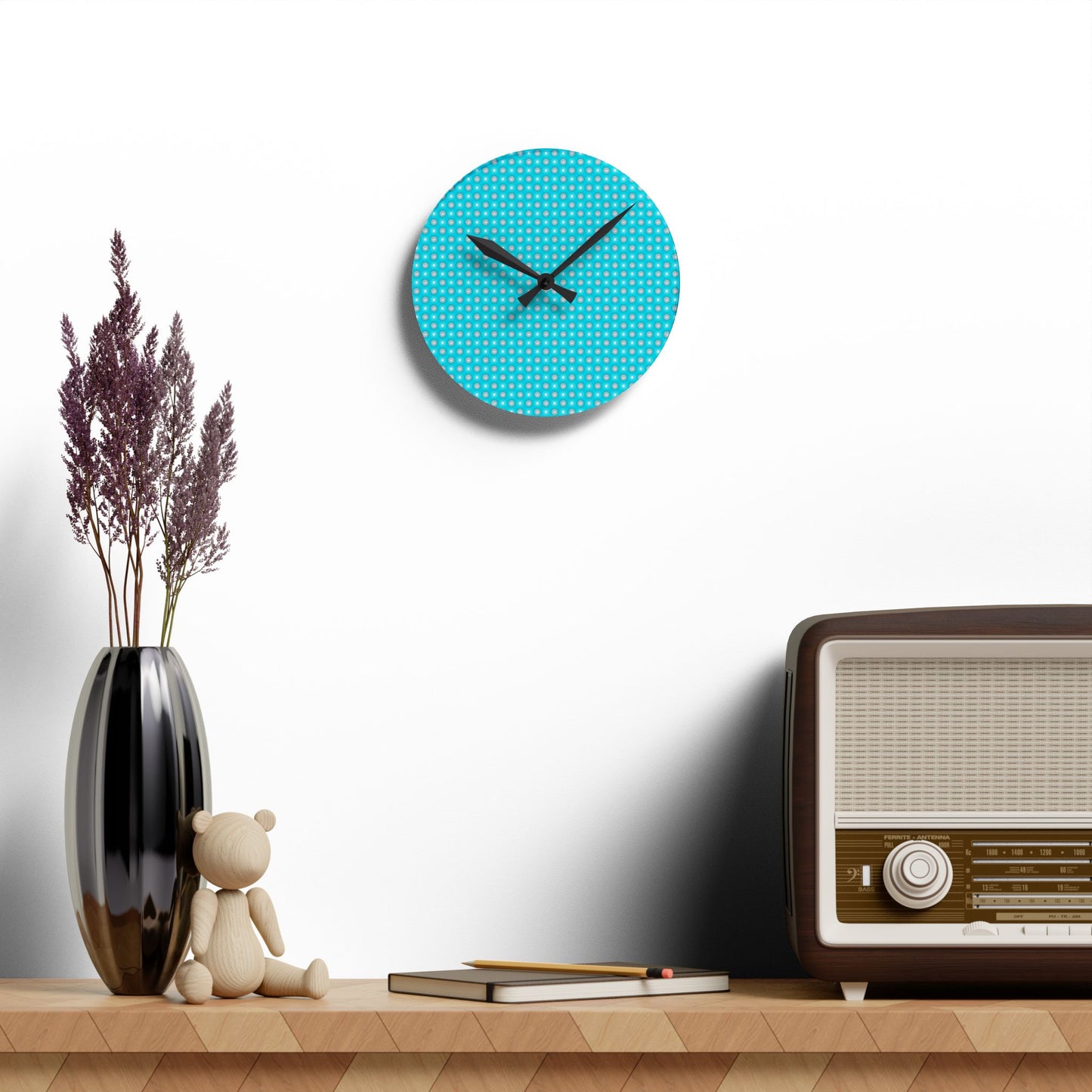 Tif Green Star-crossed Bodies Acrylic Round Wall Clock, 8" x 8"