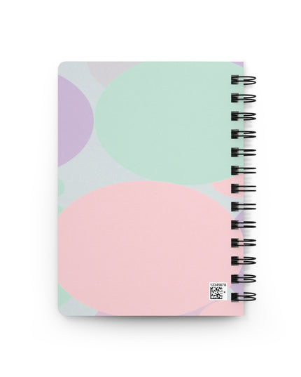Pastel Peach and Soft Green Patches Spiral Bound Journal, 5" x 7" 150 pages