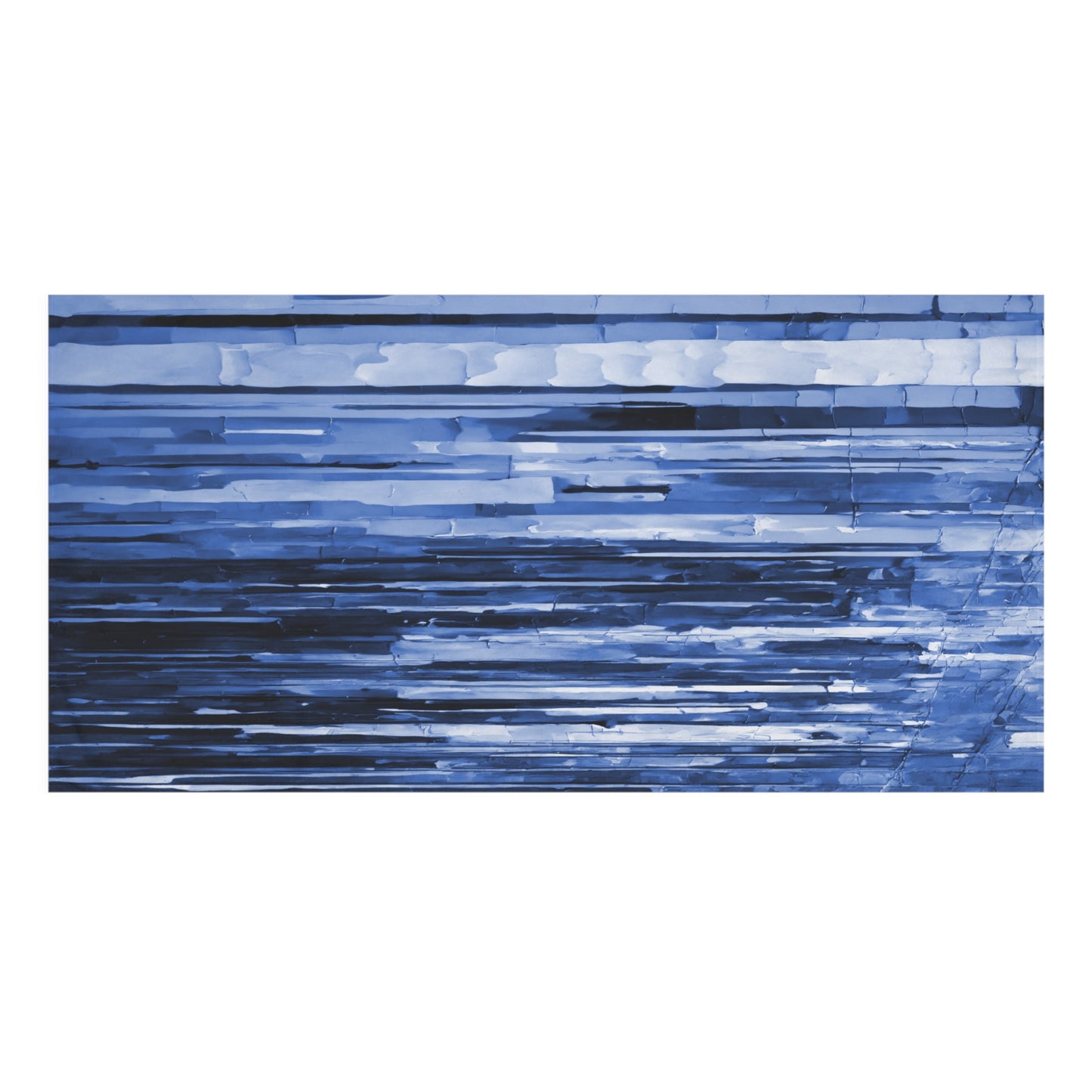 Striped Deep Blue 30" x 60" Mink-Cotton Towel (50% polyester, 50% cotton)