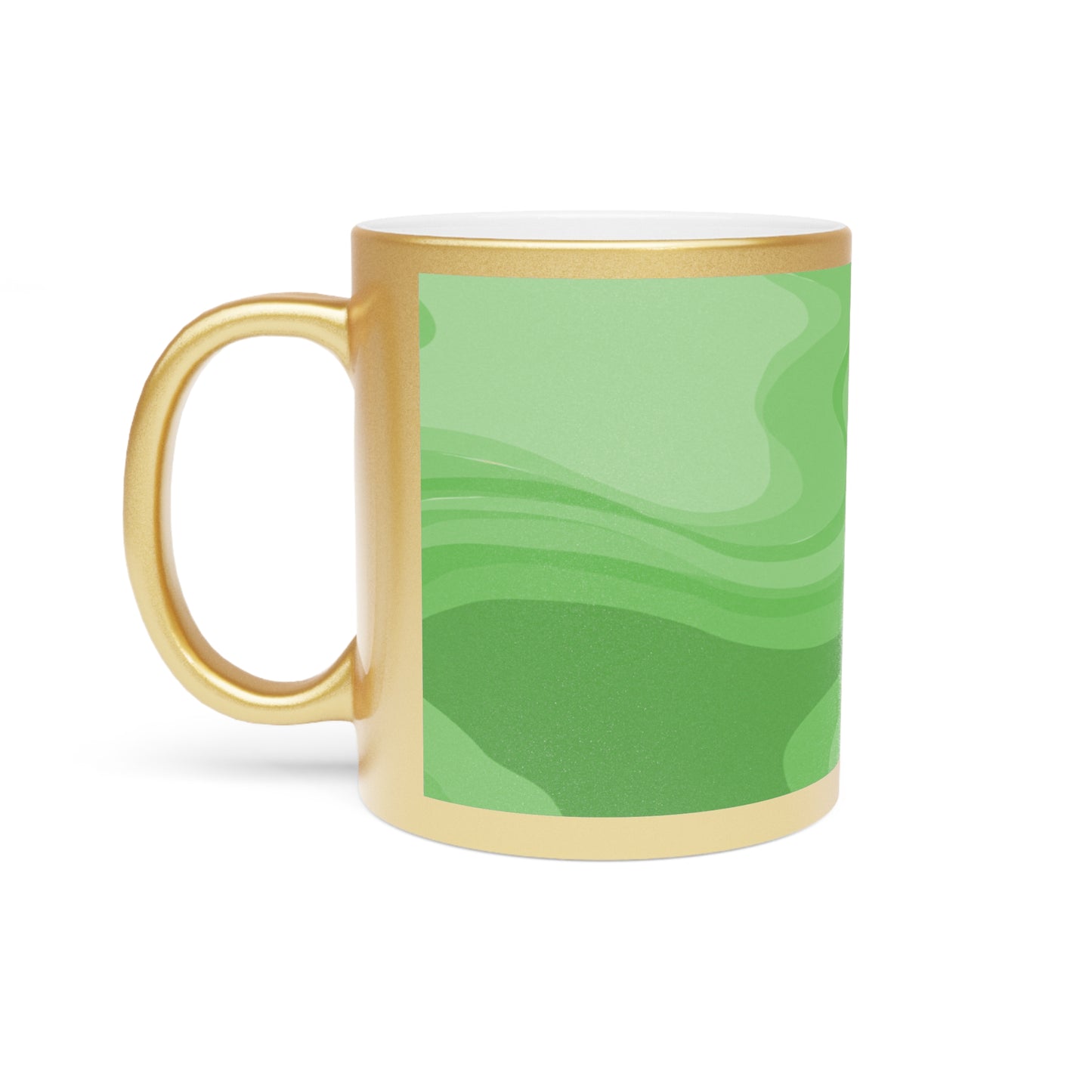 Greenie Meanie Wavey 11 oz Metallic Mug (Silver\Gold)