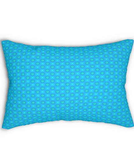 Light Blue Star-crossed Bodies Spun Polyester Lumbar Pillow, 20" x 14"
