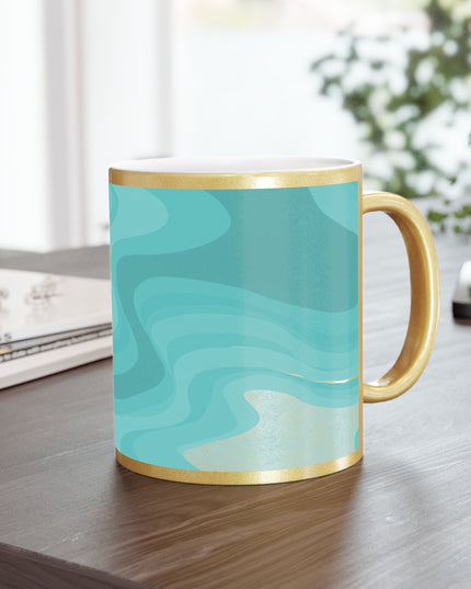 Tif Green Wavey 11 oz Metallic Mug (Silver\Gold)