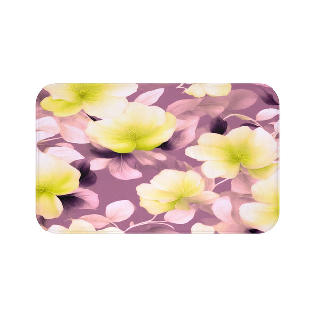 Lemon Blossom Floral Bunch 34" x 21" Bath Mat