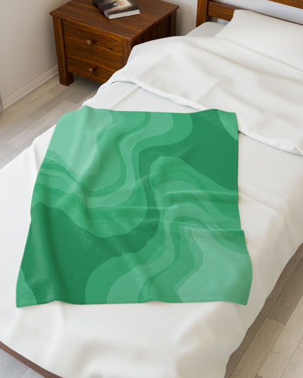 Mint Green Wavey Velveteen Plush Blanket, 30" x 40"