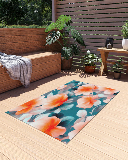 Orange Blossom Floral Bunch Outdoor Rug, 36" x 60"
