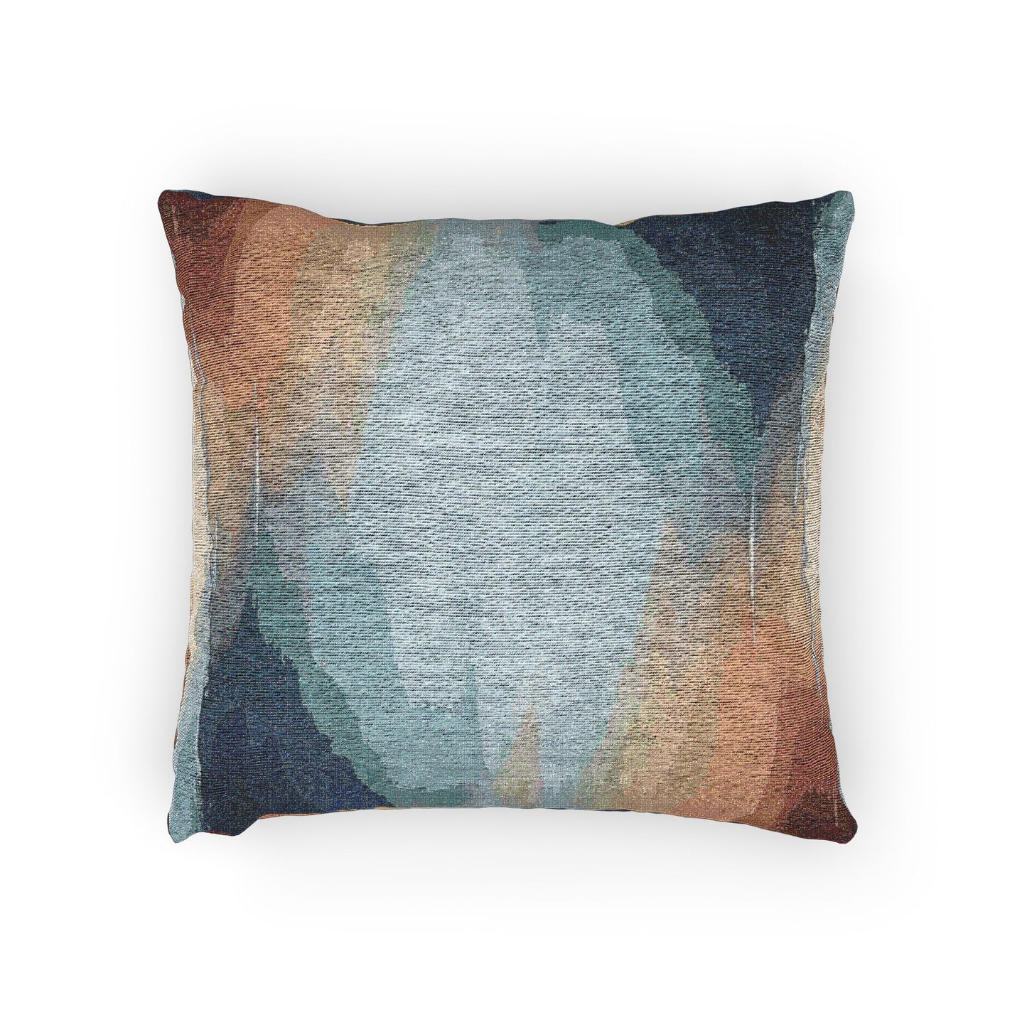 Blue Sea Red Orange Fog Woven Pillow, 17" x 18"
