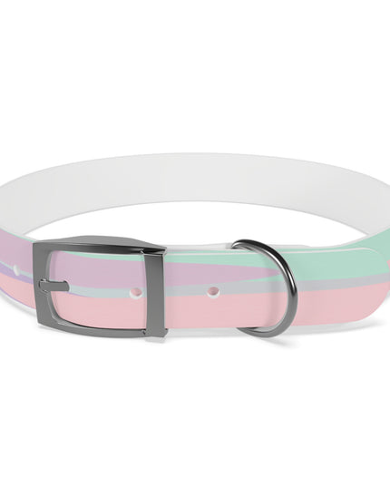 Pastel Peach and Soft Green Patches Large Dog Collar