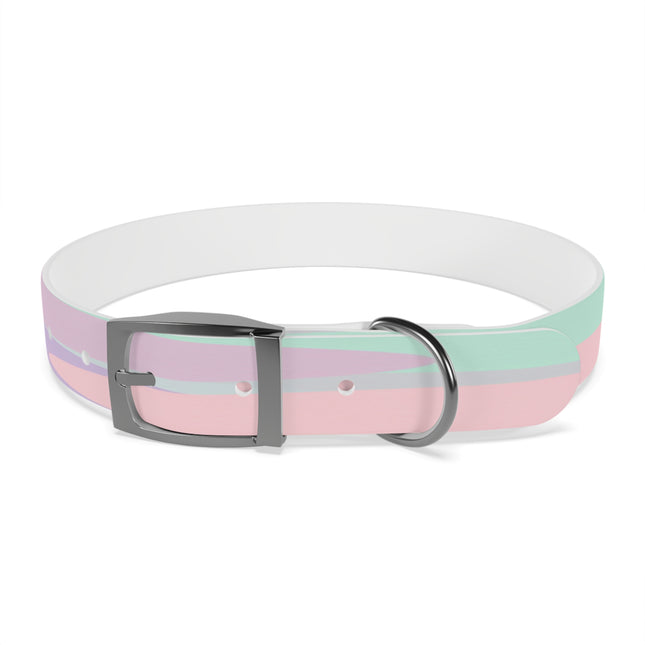 Pastel Peach and Soft Green Patches Large Dog Collar