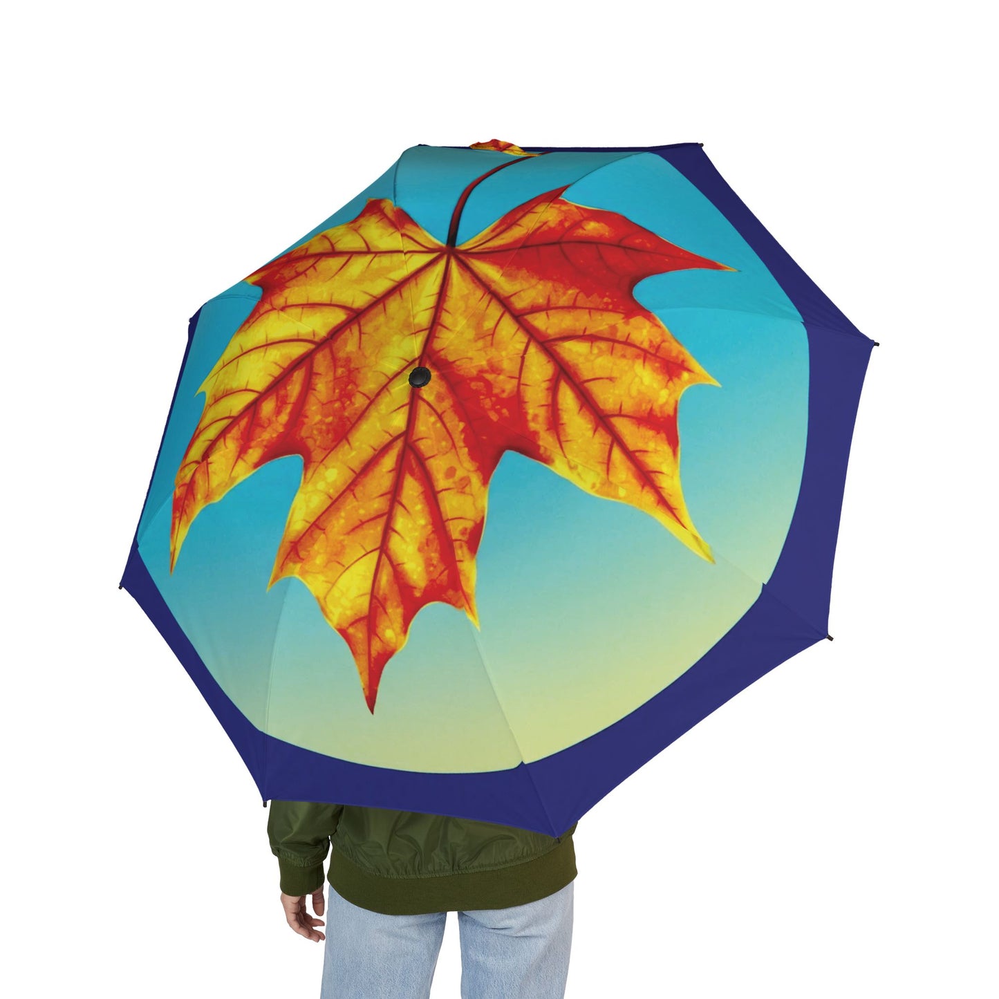 Alpha Maple Leaf Foldable Umbrella - Compact & Chic