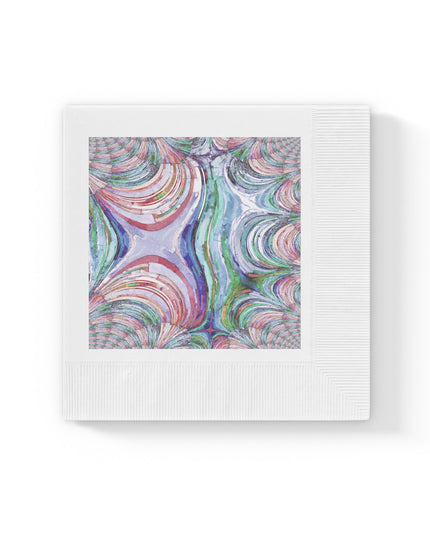 Uzi Spiral Pastels White Coined Napkins, 6.5" x 6.5"