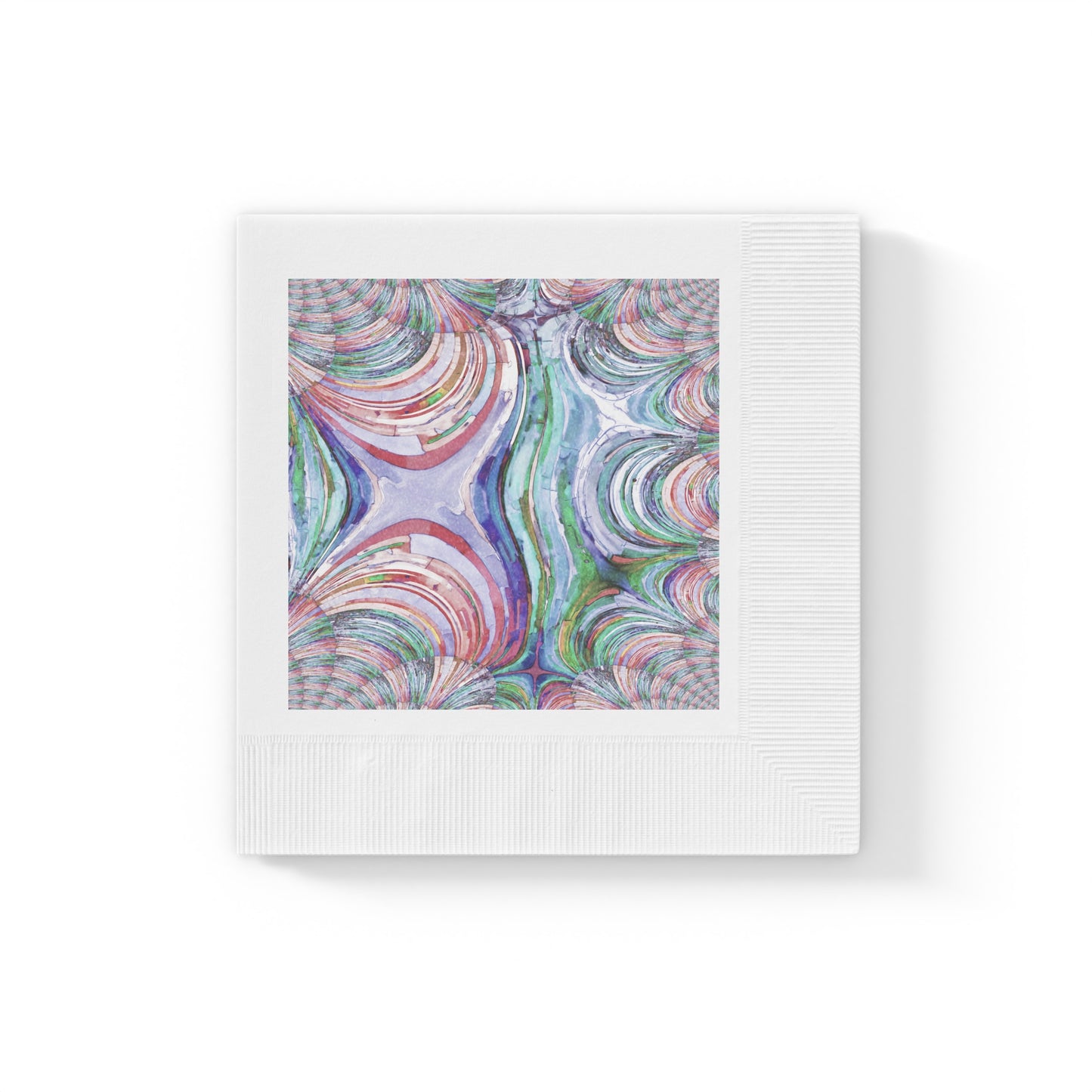 Uzi Spiral Pastels White Coined Napkins, 6.5" x 6.5"