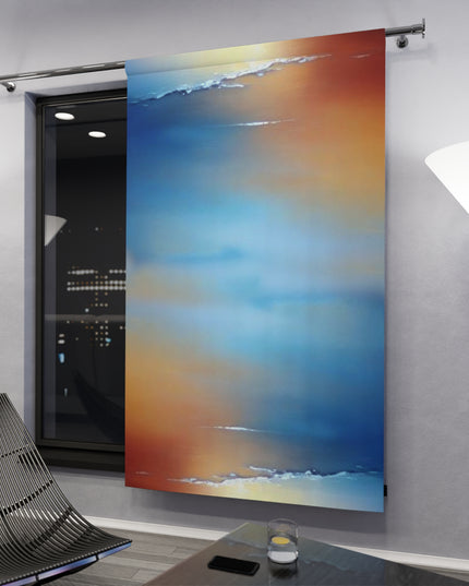 Blue Sea Red Orange Fog, 50" x  84", blackout