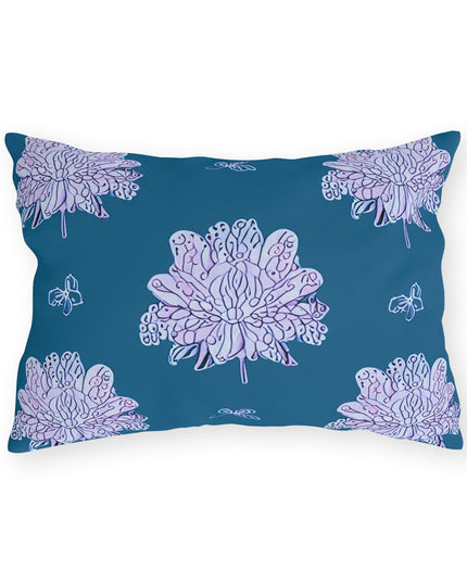 Lavender Floral Butterflies 20" x 14" Outdoor Pillow