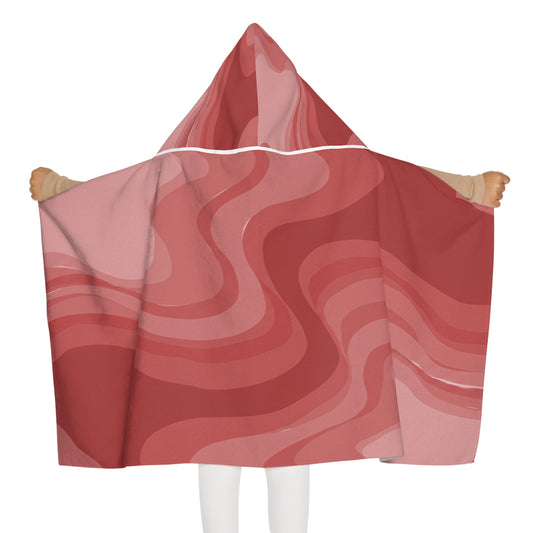 Power Red Youth Hooded Towel, 24" x 48"