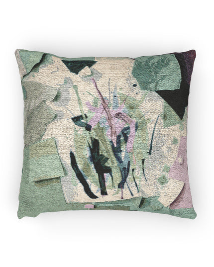 Beta Green Paper Paint Woven Pillow, 17" x 18"