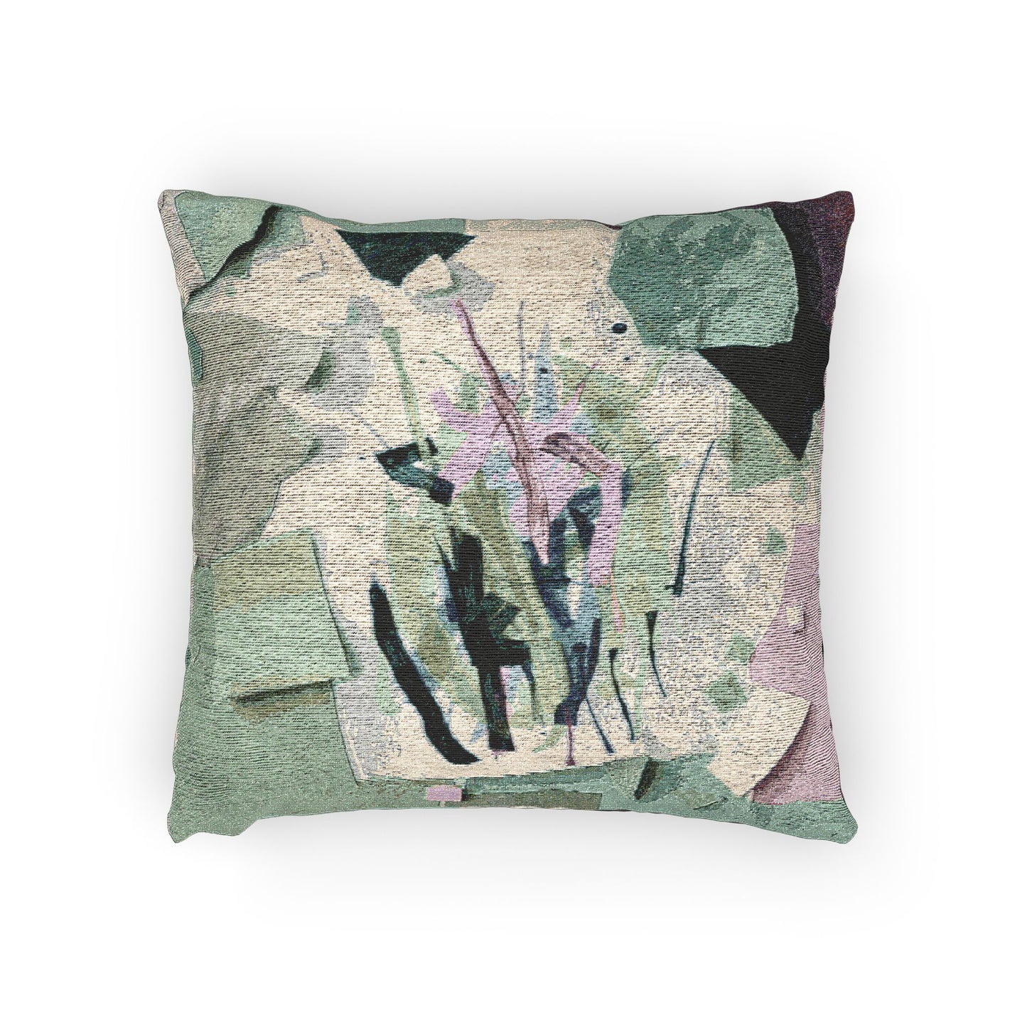 Beta Green Paper Paint Woven Pillow, 17" x 18"