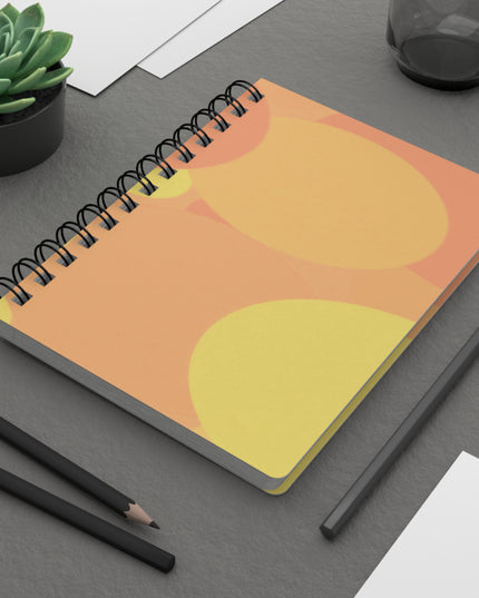 Pastel Bright Oranges Patches Spiral Bound Journal, 5" x 7" 150 pages
