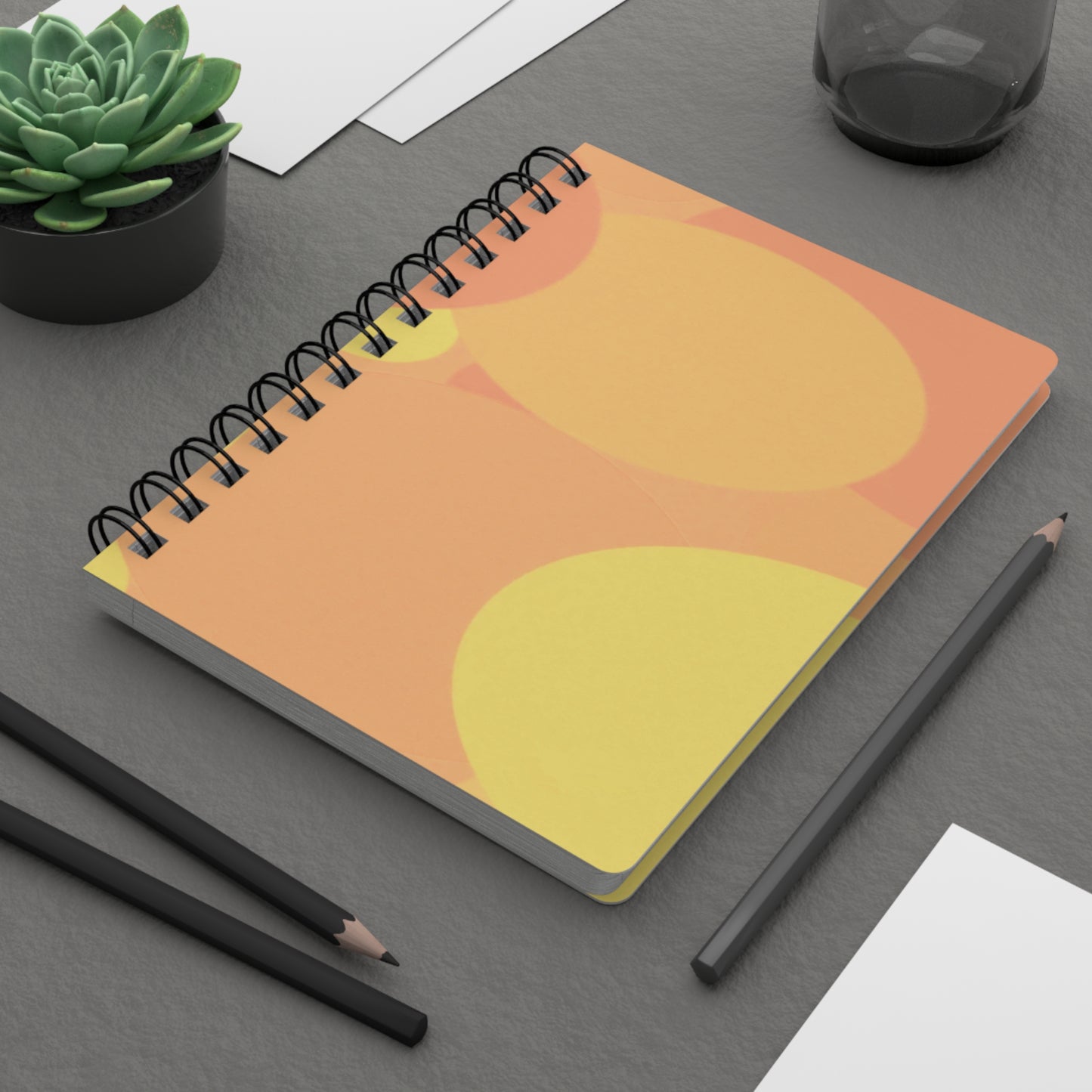 Pastel Bright Oranges Patches Spiral Bound Journal, 5" x 7" 150 pages